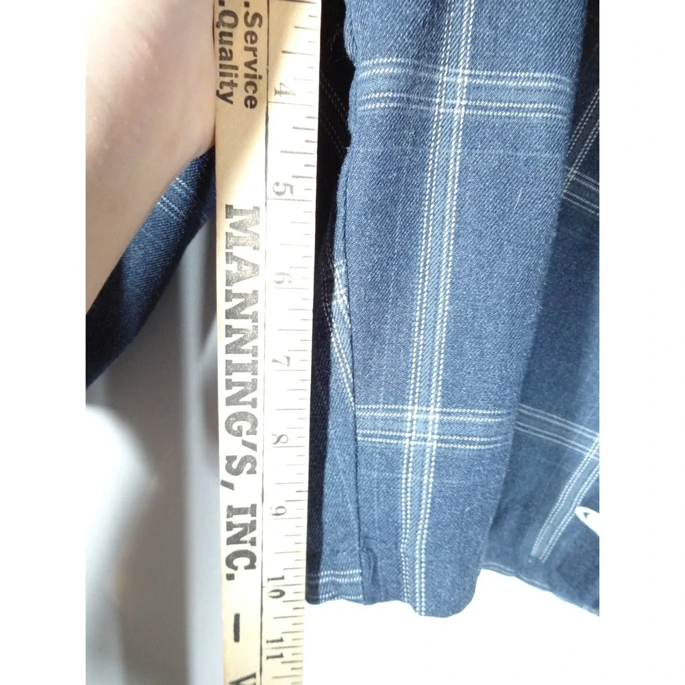 O'Neill Plaid Hybrid Shorts Mens 38 Blue White Casual Surf Coastal Golf Preppy